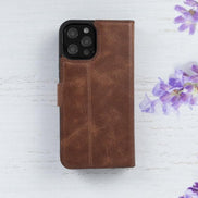 Magic iPhone 12 Serie Abnehmbare Echtleder-Wallet-Hülle - MW