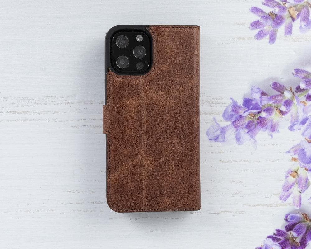 Magic iPhone 12 Serie Abnehmbare Echtleder-Wallet-Hülle - MW