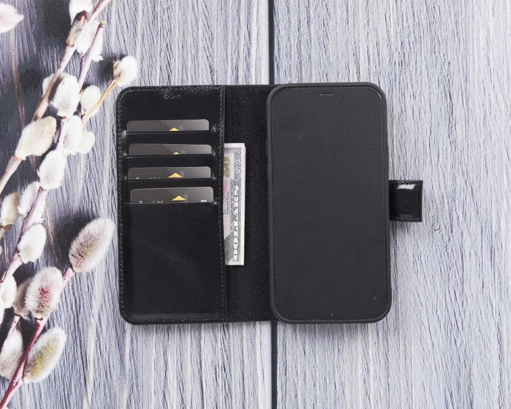 Magic iPhone 12 Serie Abnehmbare Echtleder-Wallet-Hülle - MW