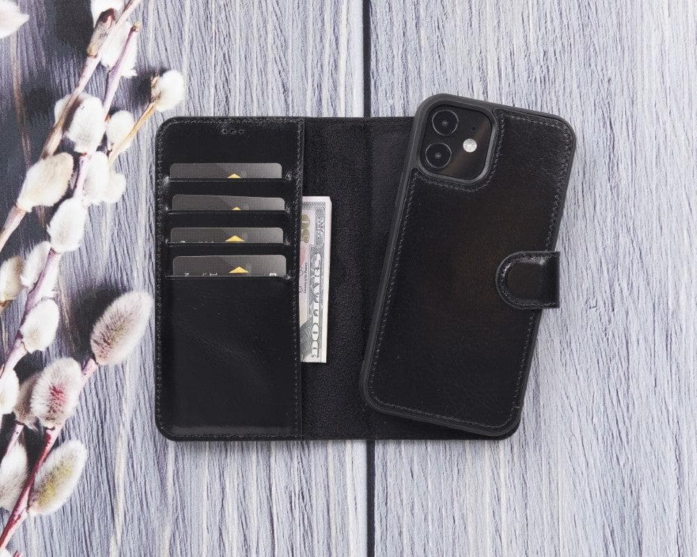 Magic iPhone 12 Serie Abnehmbare Echtleder-Wallet-Hülle - MW