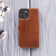 Magic iPhone 12 Serie Abnehmbare Echtleder-Wallet-Hülle - MW