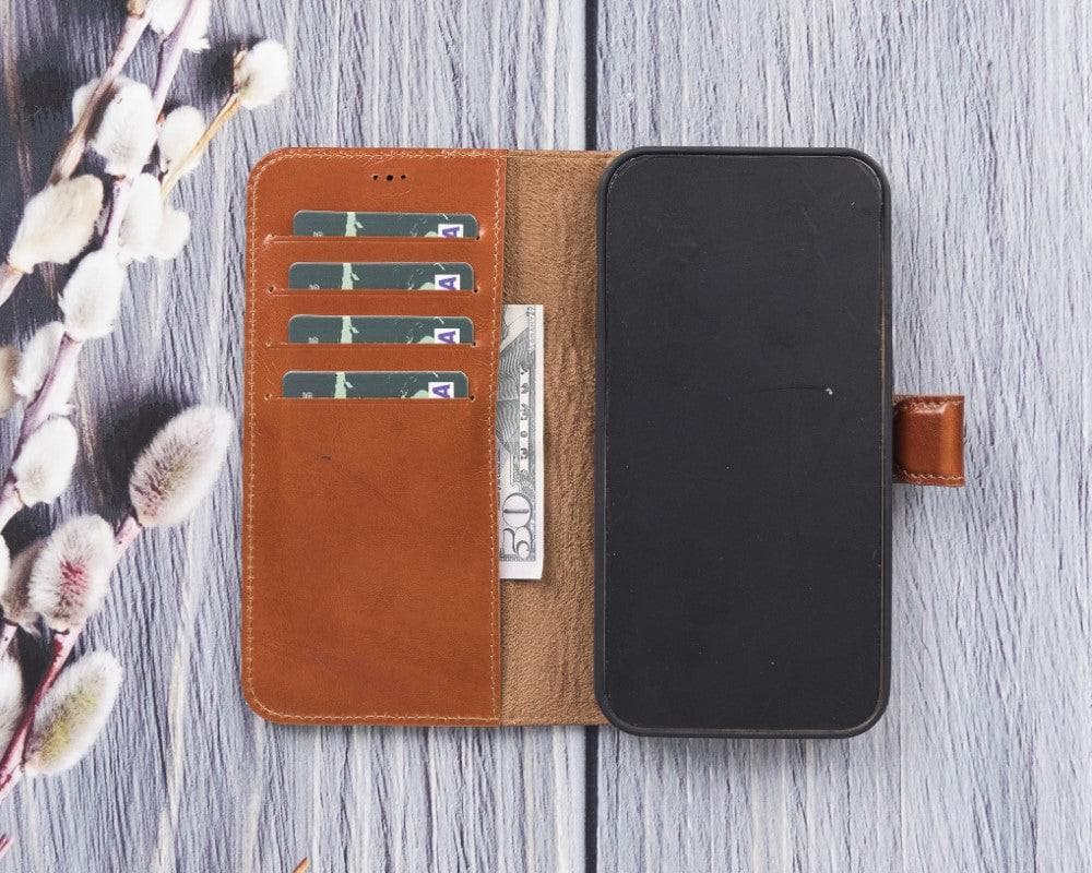 Magic iPhone 12 Serie Abnehmbare Echtleder-Wallet-Hülle - MW