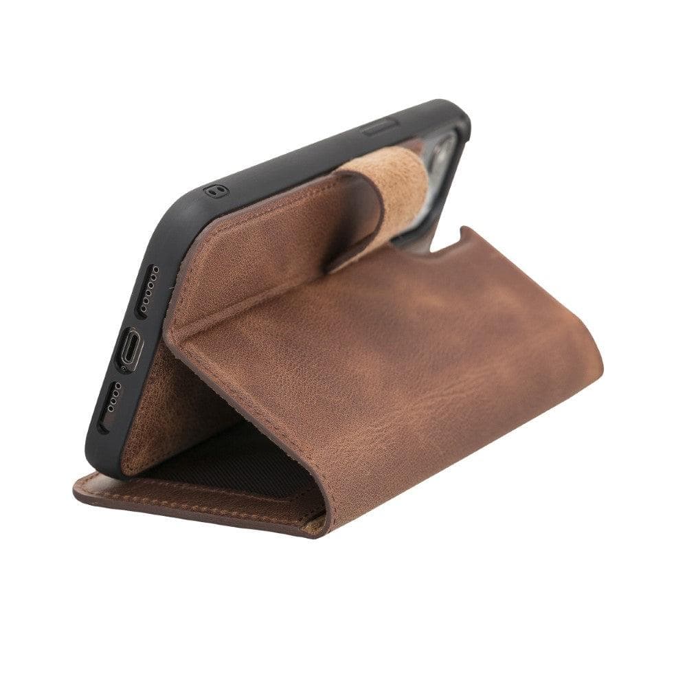 Magic iPhone 12 Serie Abnehmbare Echtleder-Wallet-Hülle - MW