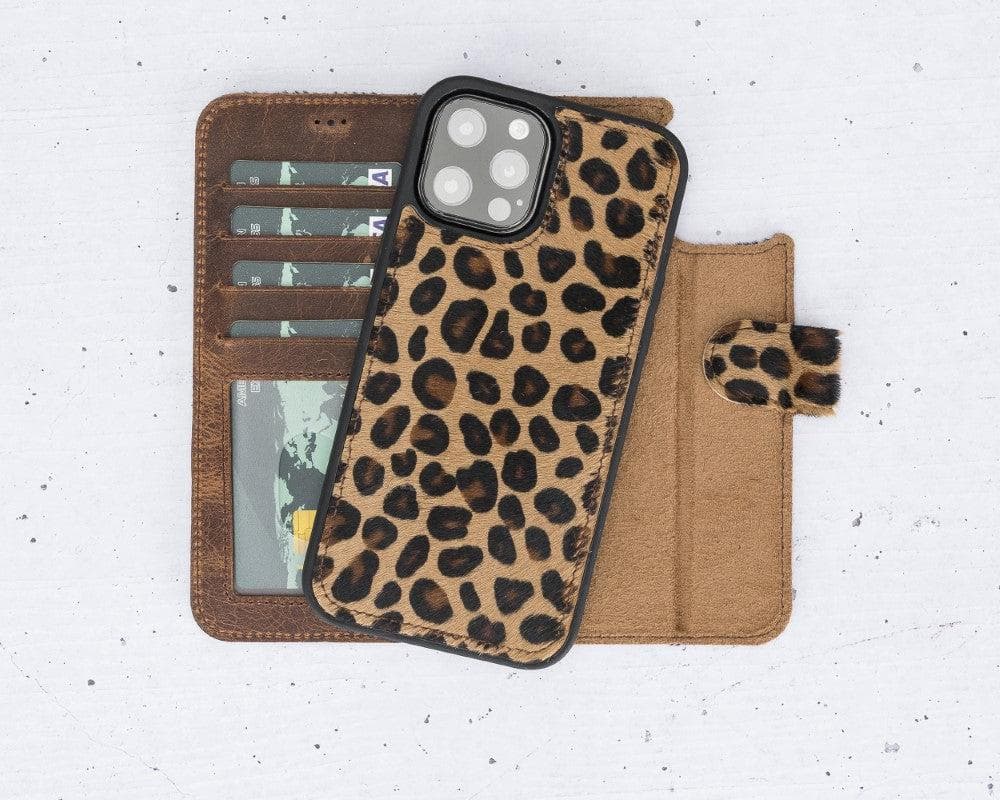 Magic iPhone 12 Serie Abnehmbare Echtleder-Wallet-Hülle - MW
