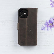 Magic iPhone 12 Serie Abnehmbare Echtleder-Wallet-Hülle - MW