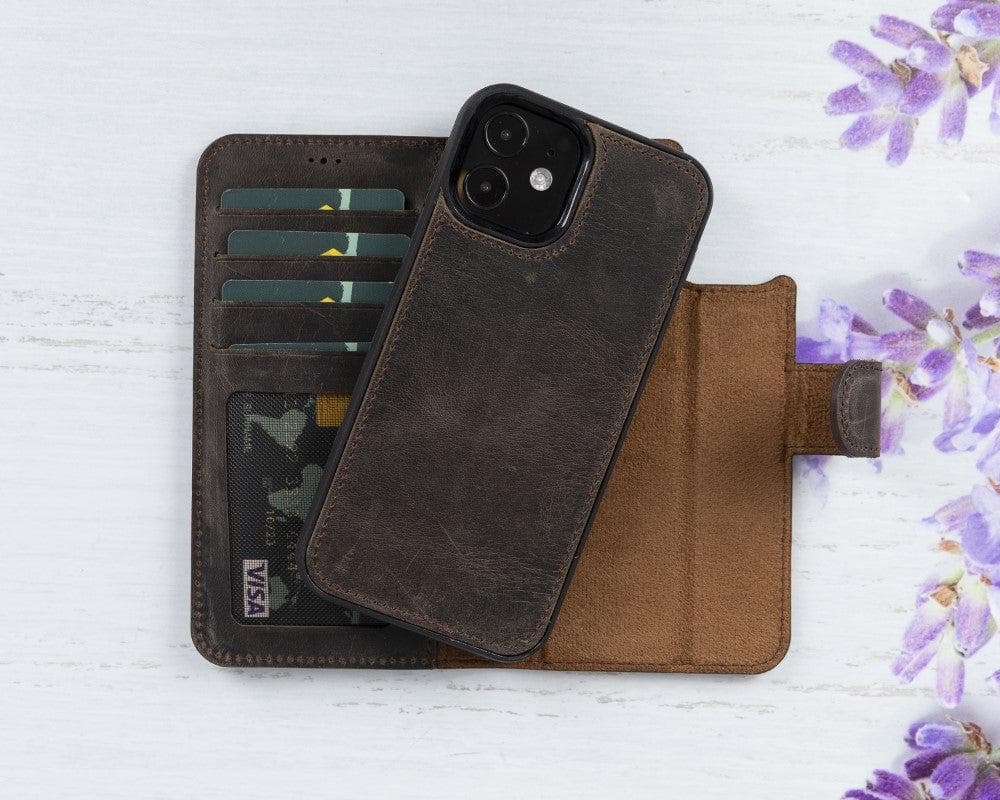 Magic iPhone 12 Serie Abnehmbare Echtleder-Wallet-Hülle - MW
