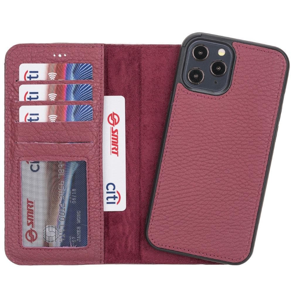 Magic iPhone 12 Serie Abnehmbare Echtleder-Wallet-Hülle - MW