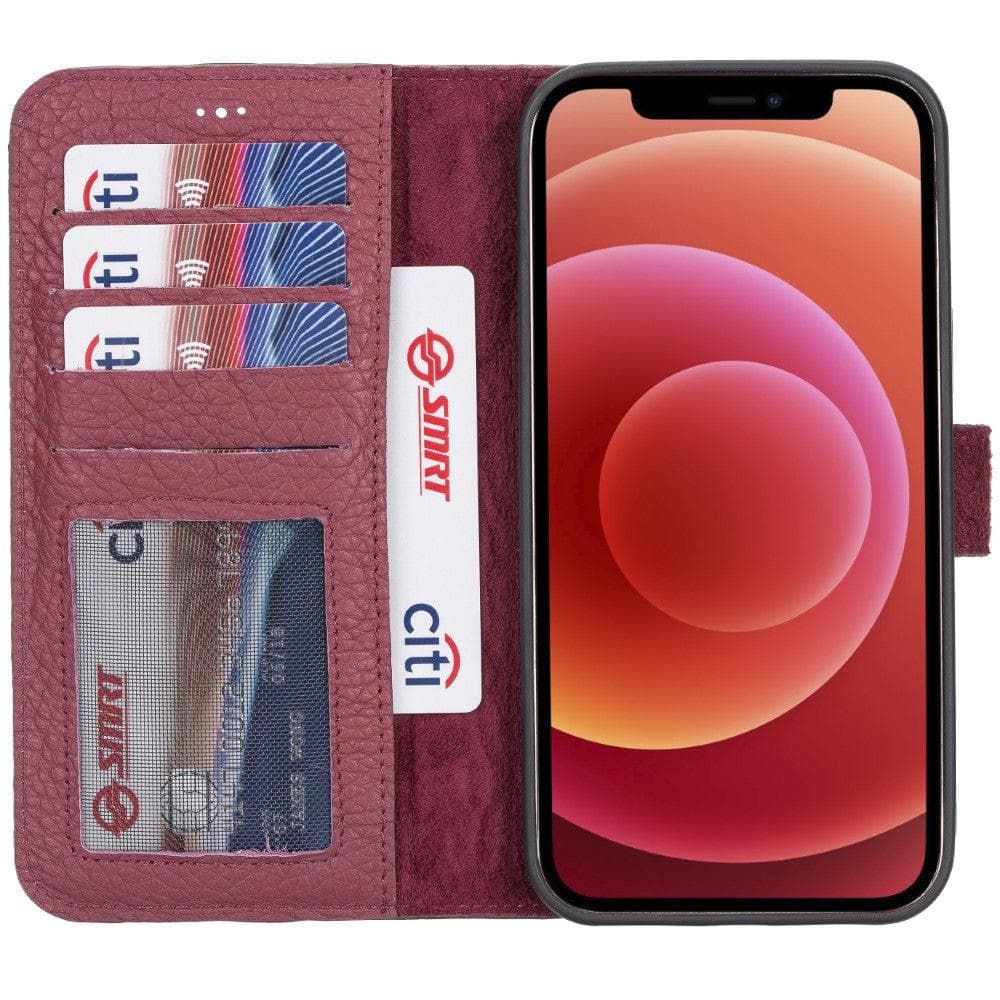 Magic iPhone 12 Serie Abnehmbare Echtleder-Wallet-Hülle - MW