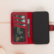 Magic iPhone 12 Serie Abnehmbare Echtleder-Wallet-Hülle - MW