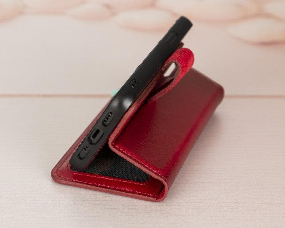Magic iPhone 12 Serie Abnehmbare Echtleder-Wallet-Hülle - MW
