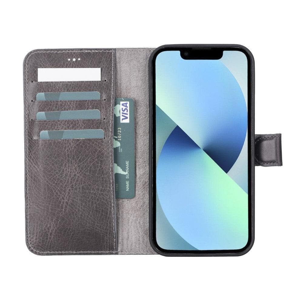 Magic iPhone 12 Serie Abnehmbare Echtleder-Wallet-Hülle - MW