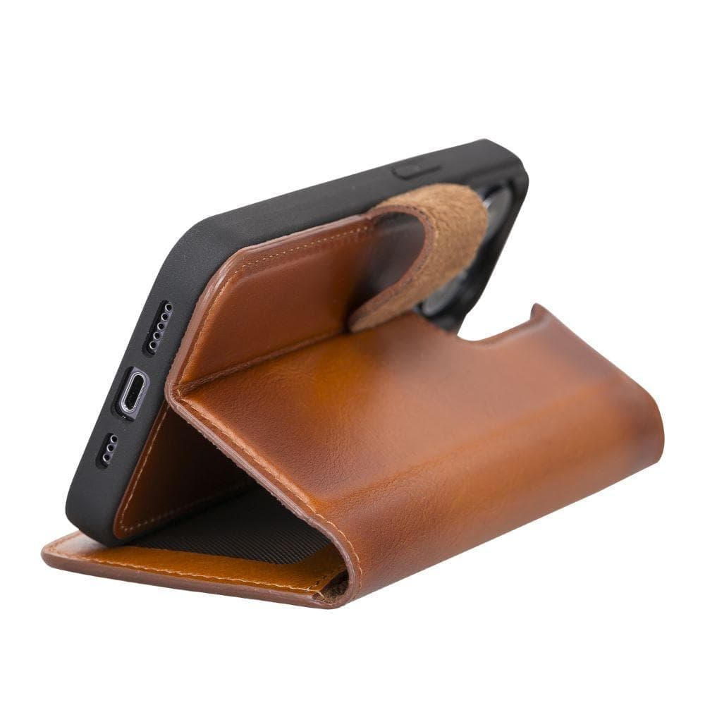 Magic iPhone 13 Serie Abnehmbare Echtleder-Wallet-Hülle - MW