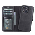 Magic iPhone 13 Serie Abnehmbare Echtleder-Wallet-Hülle - MW