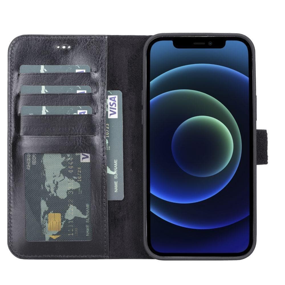 Magic iPhone 13 Serie Abnehmbare Echtleder-Wallet-Hülle - MW