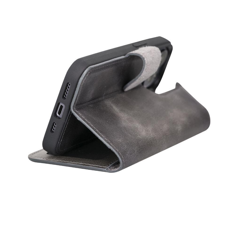 Magic iPhone 13 Serie Abnehmbare Echtleder-Wallet-Hülle - MW