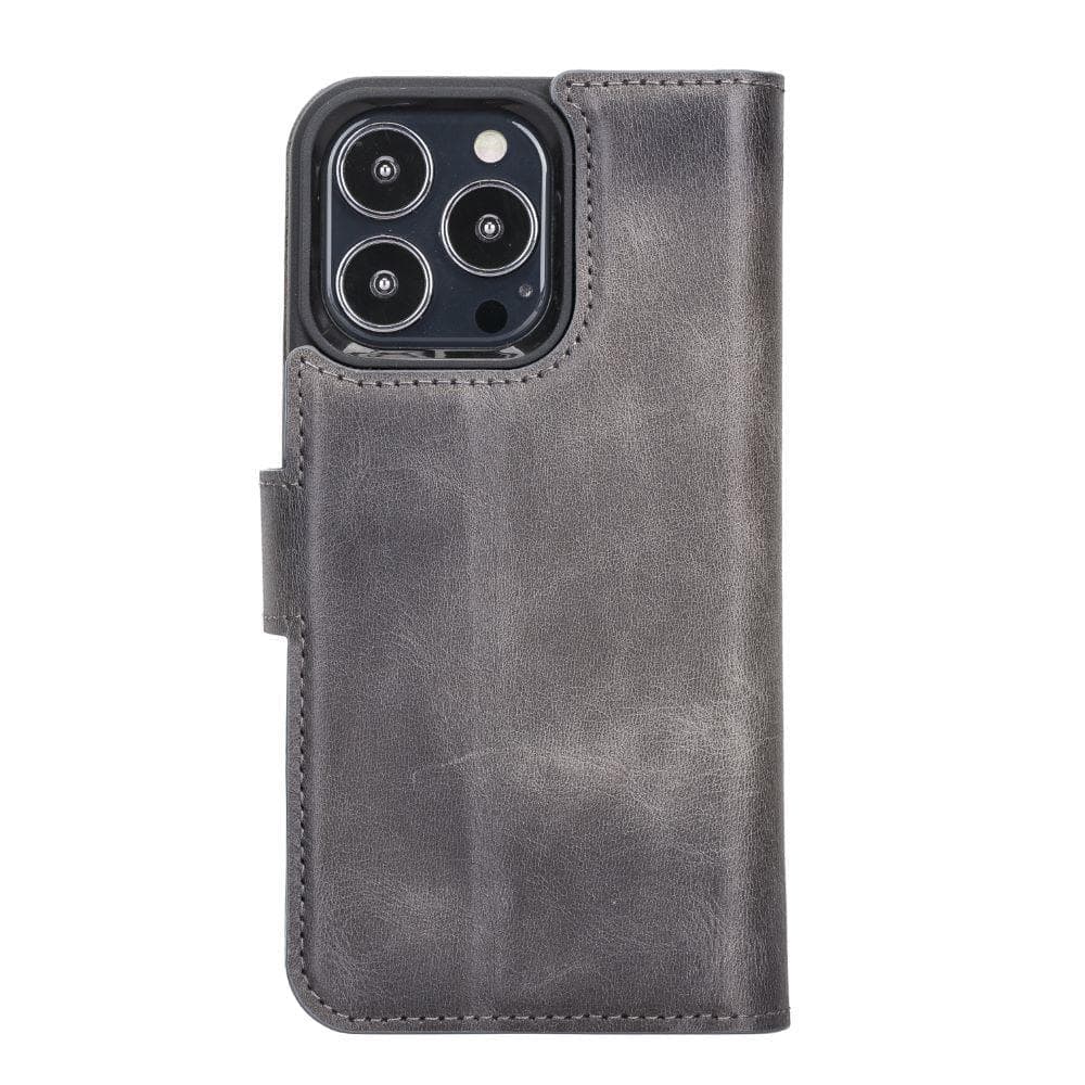 Magic iPhone 13 Serie Abnehmbare Echtleder-Wallet-Hülle - MW