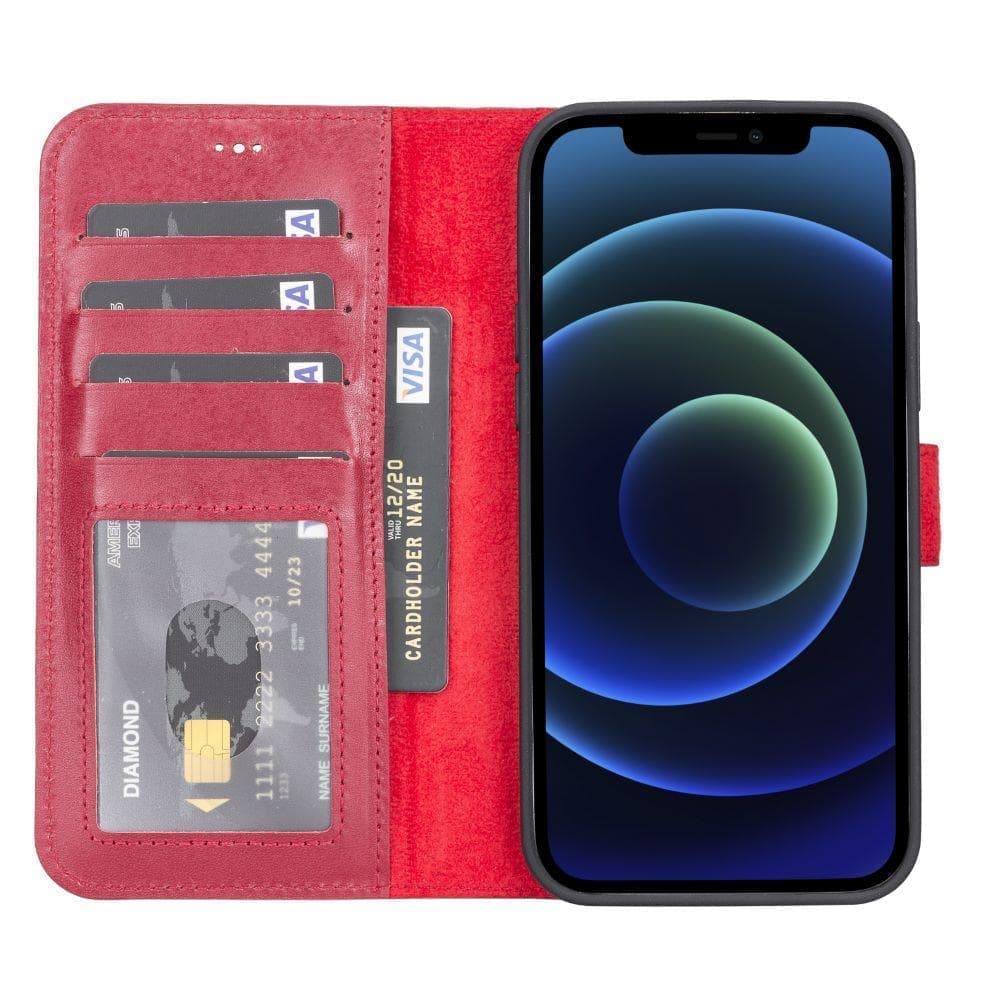 Magic iPhone 13 Serie Abnehmbare Echtleder-Wallet-Hülle - MW