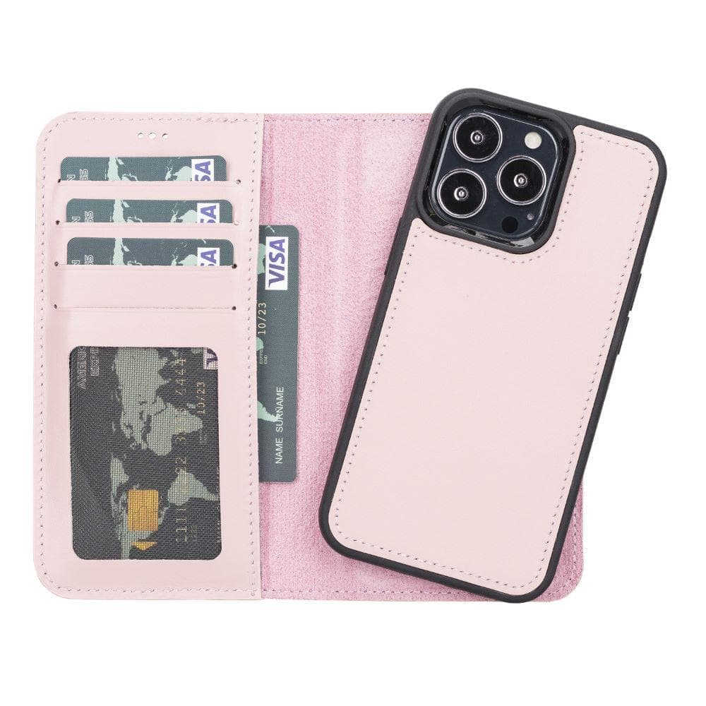 Magic iPhone 13 Serie Abnehmbare Echtleder-Wallet-Hülle - MW