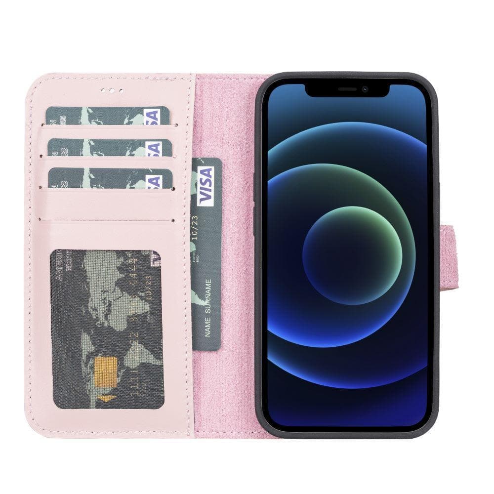 Magic iPhone 13 Serie Abnehmbare Echtleder-Wallet-Hülle - MW