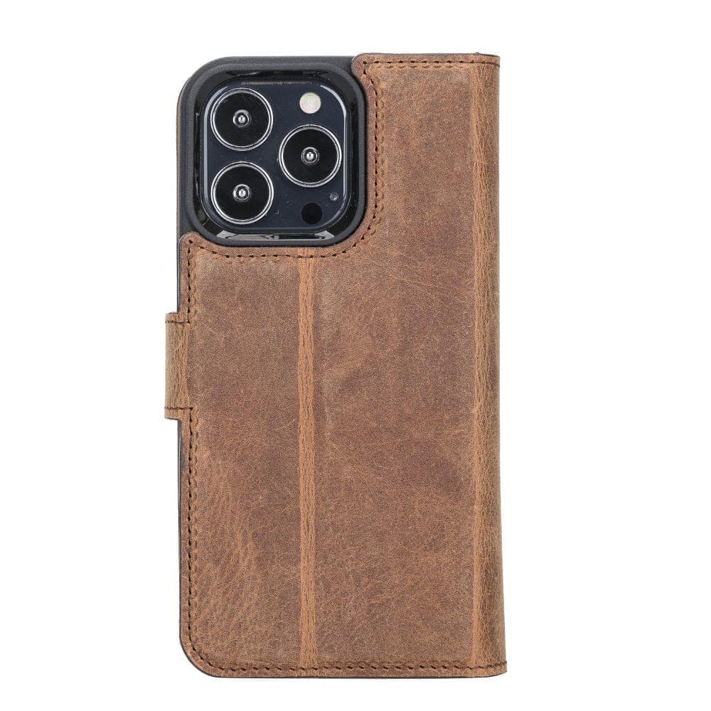 Magic iPhone 13 Serie Abnehmbare Echtleder-Wallet-Hülle - MW