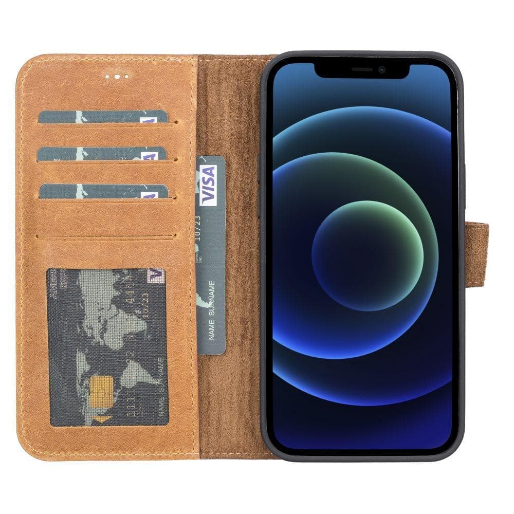 Magic iPhone 13 Serie Abnehmbare Echtleder-Wallet-Hülle - MW