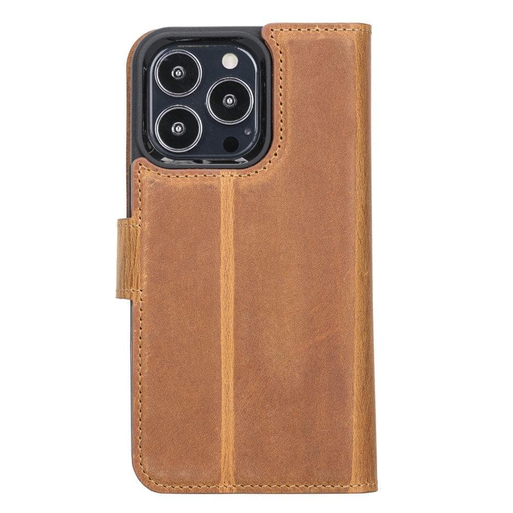 Magic iPhone 13 Serie Abnehmbare Echtleder-Wallet-Hülle - MW