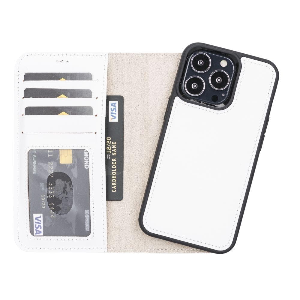 Magic iPhone 13 Serie Abnehmbare Echtleder-Wallet-Hülle - MW