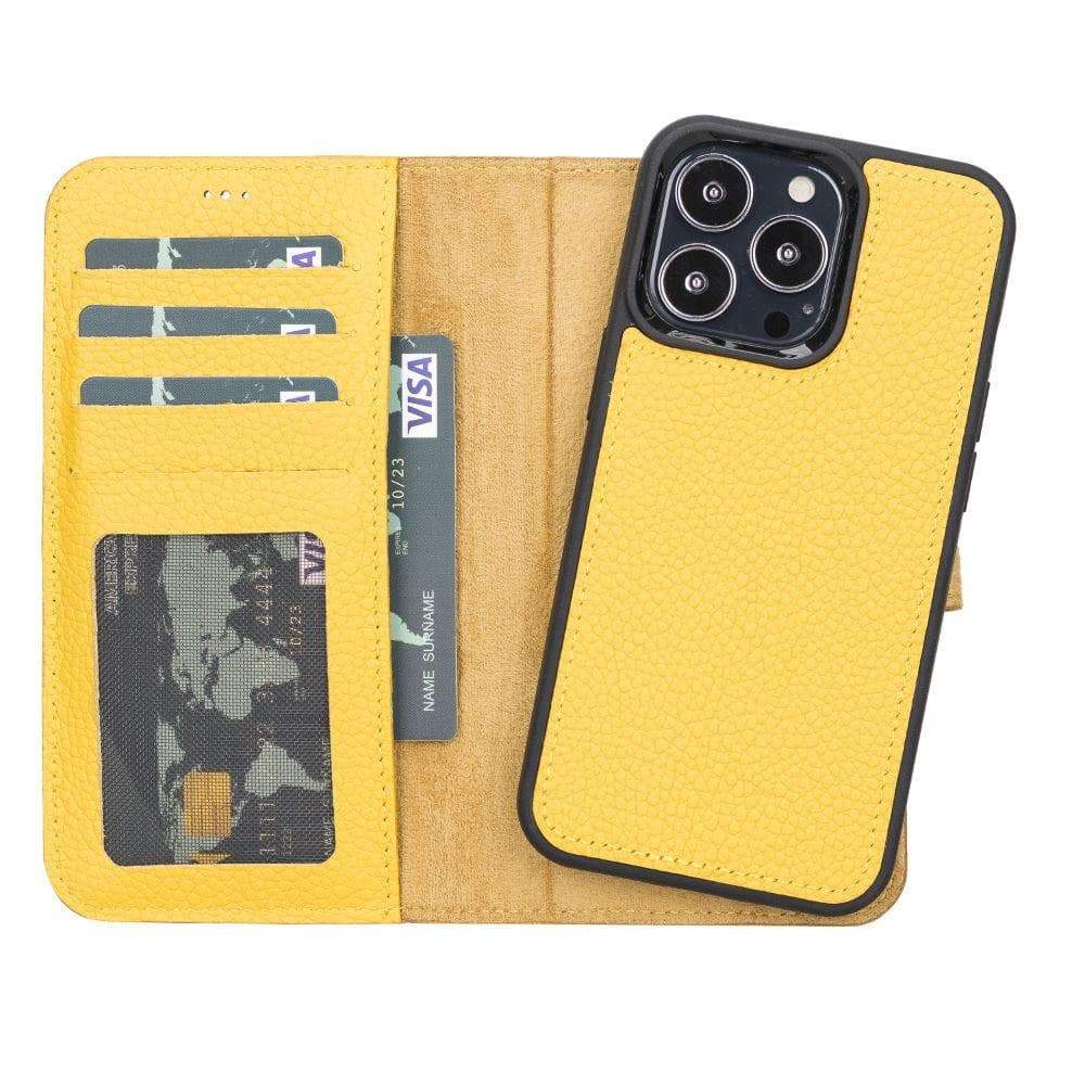 Magic iPhone 13 Serie Abnehmbare Echtleder-Wallet-Hülle - MW
