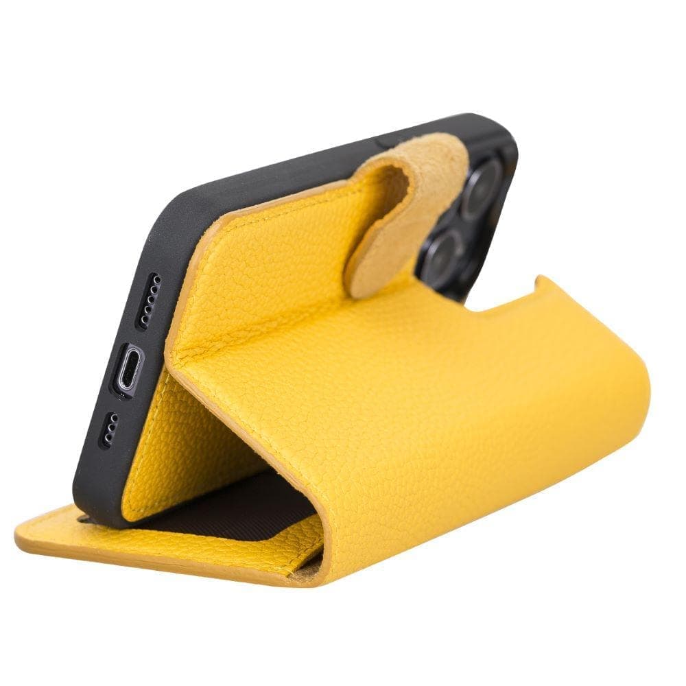 Magic iPhone 13 Serie Abnehmbare Echtleder-Wallet-Hülle - MW