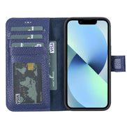Magic iPhone 13 Series Detachable Genuine Leather Wallet Case - MW