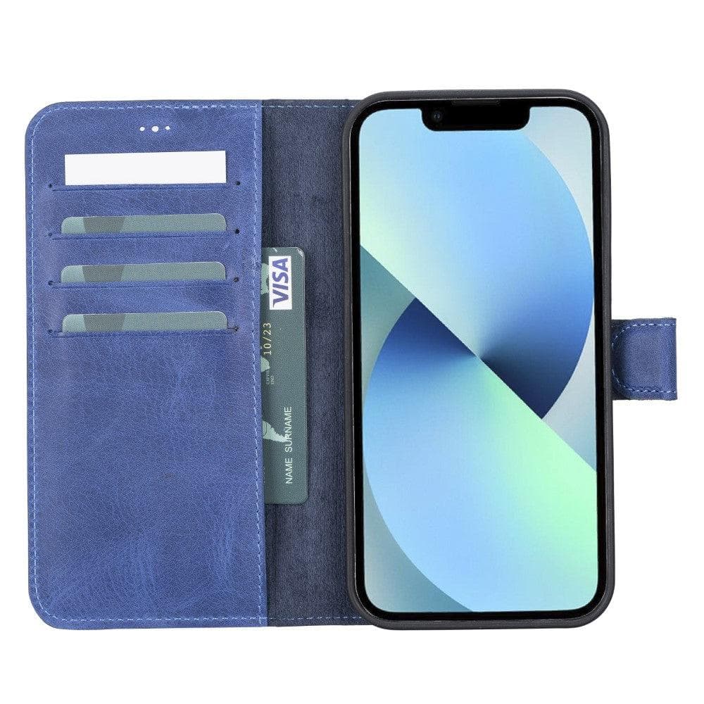 Magic iPhone 13 Serie Abnehmbare Echtleder-Wallet-Hülle - MW