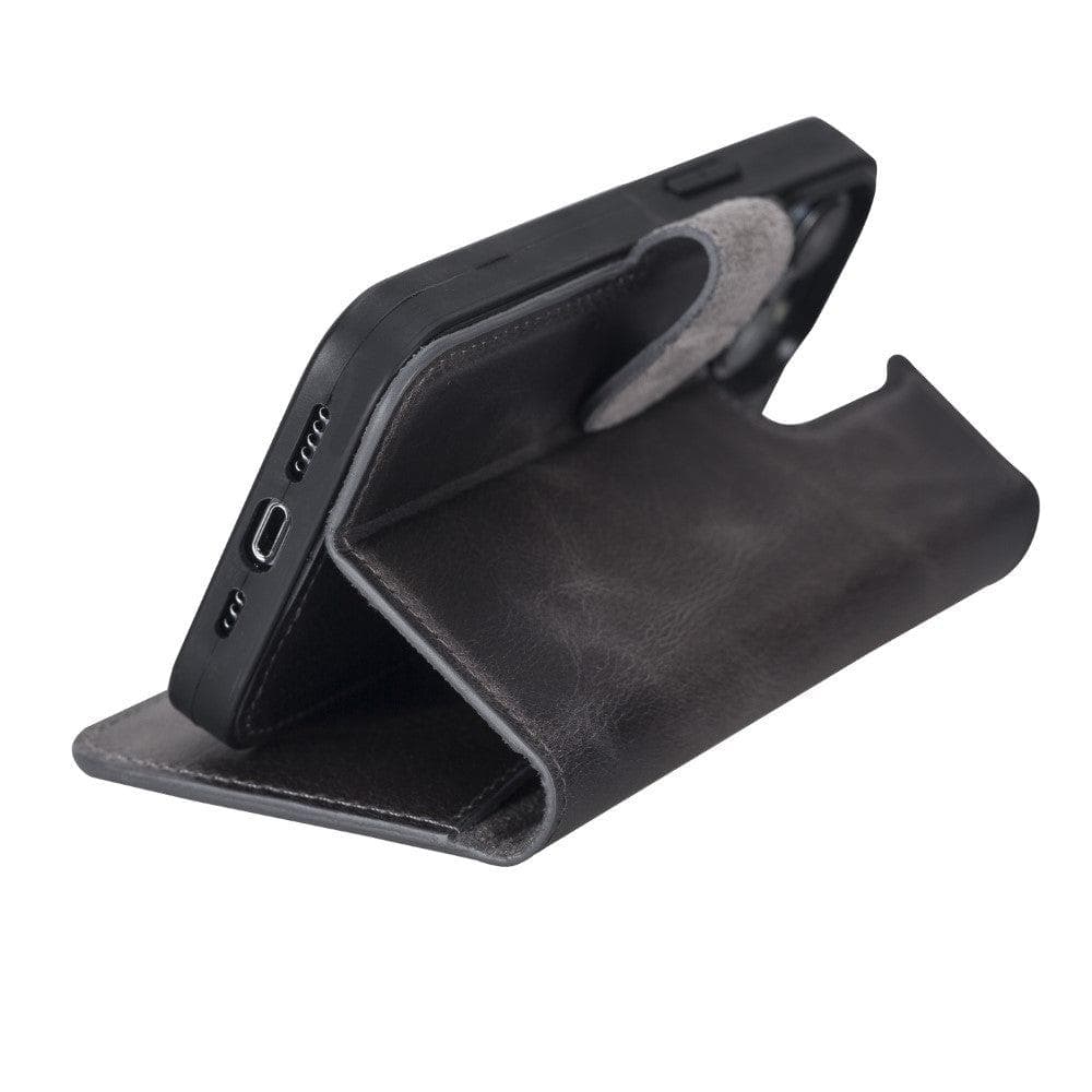 Magic iPhone 13 Serie Abnehmbare Echtleder-Wallet-Hülle - MW