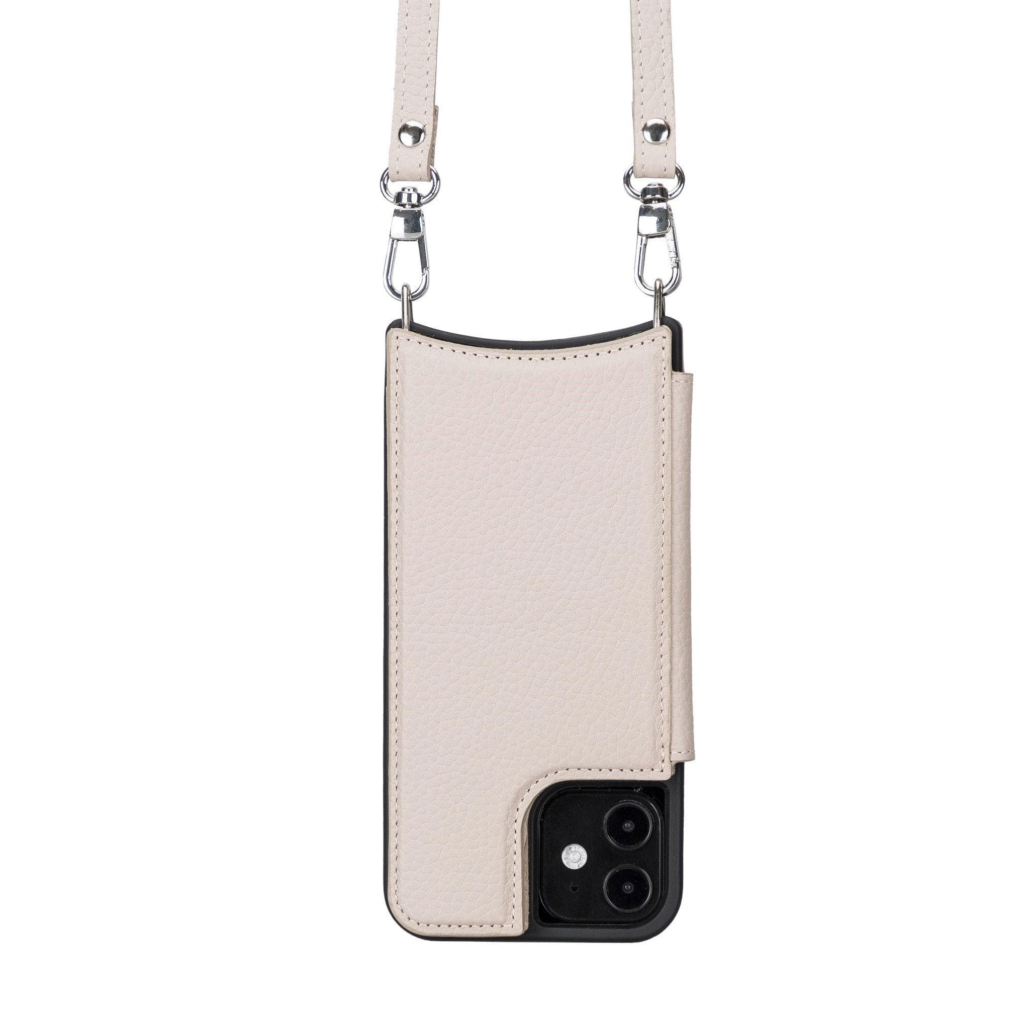 Saff iPhone 12 Hülle aus echtem Leder mit Umhängegurt