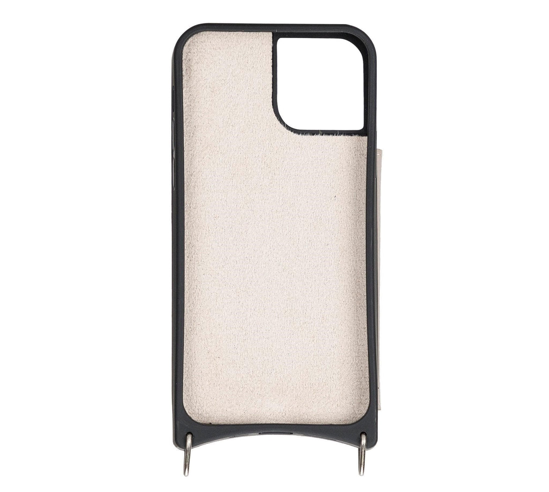 Saff iPhone 12 Hülle aus echtem Leder mit Umhängegurt