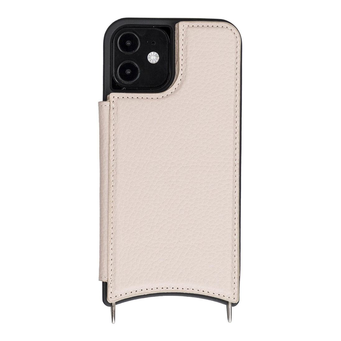 Saff iPhone 12 Hülle aus echtem Leder mit Umhängegurt
