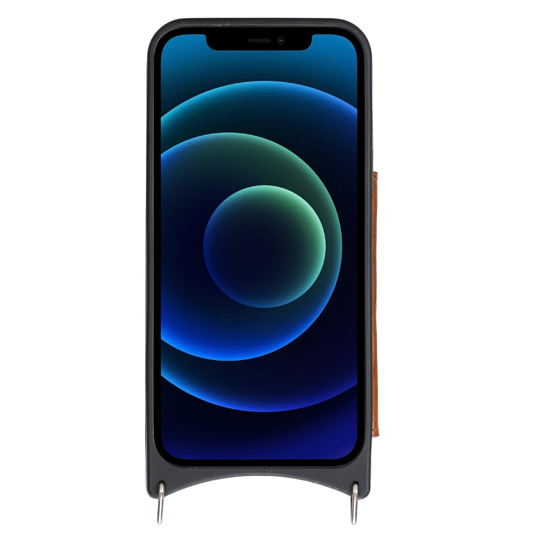 Saff iPhone 12 Hülle aus echtem Leder mit Umhängegurt