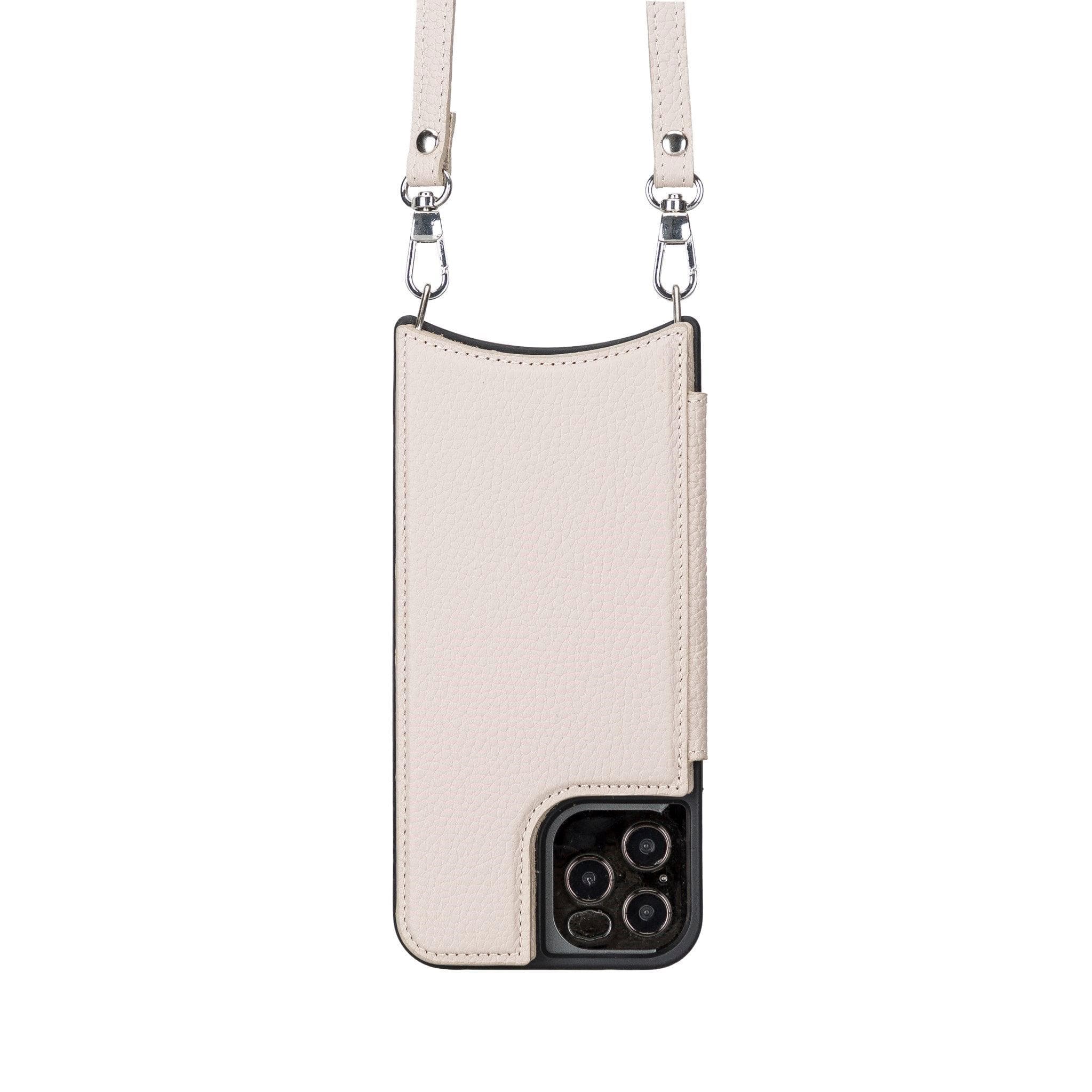 Saff iPhone 12 Hülle aus echtem Leder mit Umhängegurt