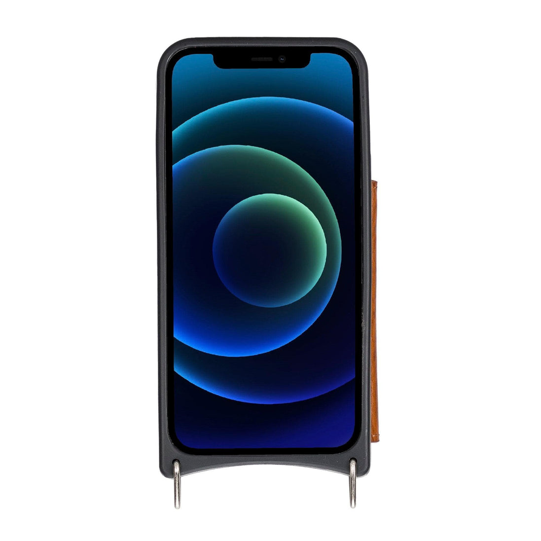 Saff iPhone 12 Hülle aus echtem Leder mit Umhängegurt
