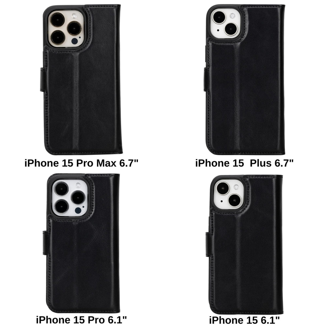 Magic iPhone 15 Serie Abnehmbare Echtlederhülle / MW