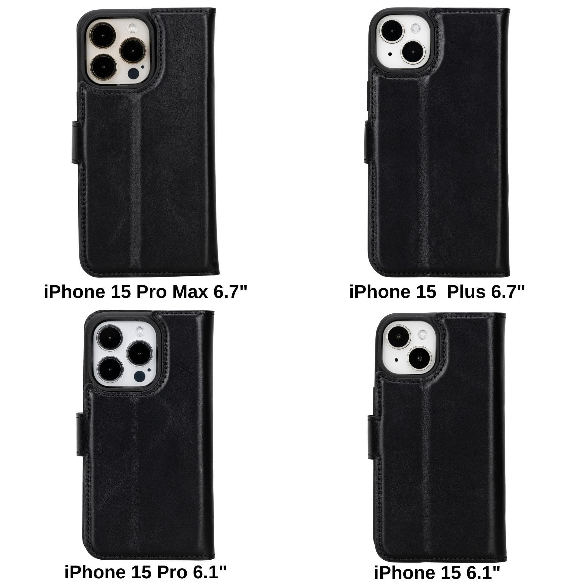 Magic iPhone 15 Serie Abnehmbare Echtlederhülle / MW