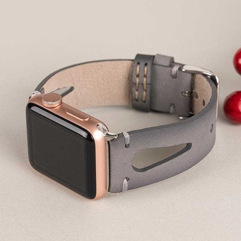 BA2 Style Drop Cut Echtleder-Apple-Watch-Armband