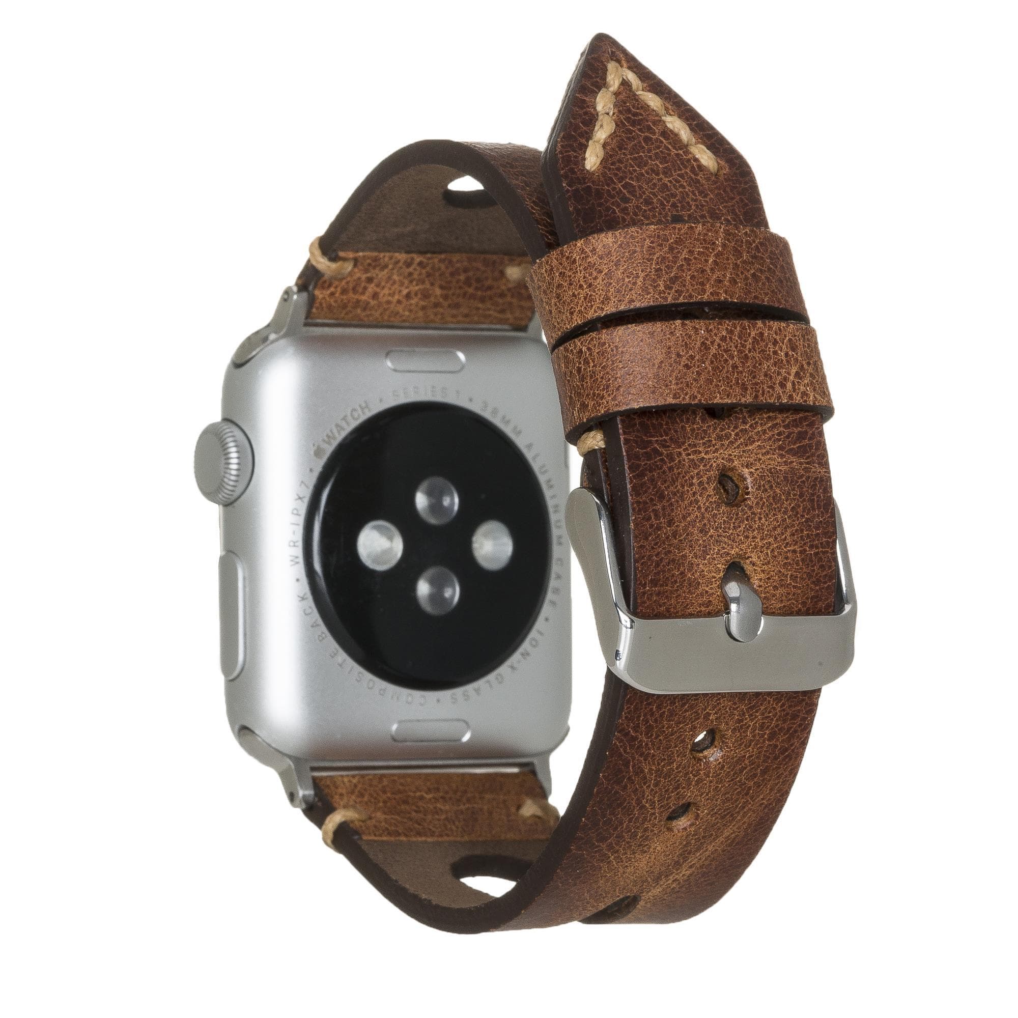 BA2 Style Drop Cut Echtleder-Apple-Watch-Armband