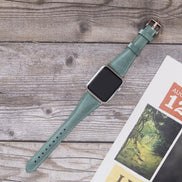 Klassisches, schlankes Apple Watch-Armband aus echtem Leder 