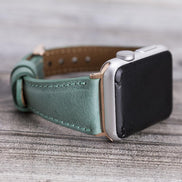 Klassisches, schlankes Apple Watch-Armband aus echtem Leder 