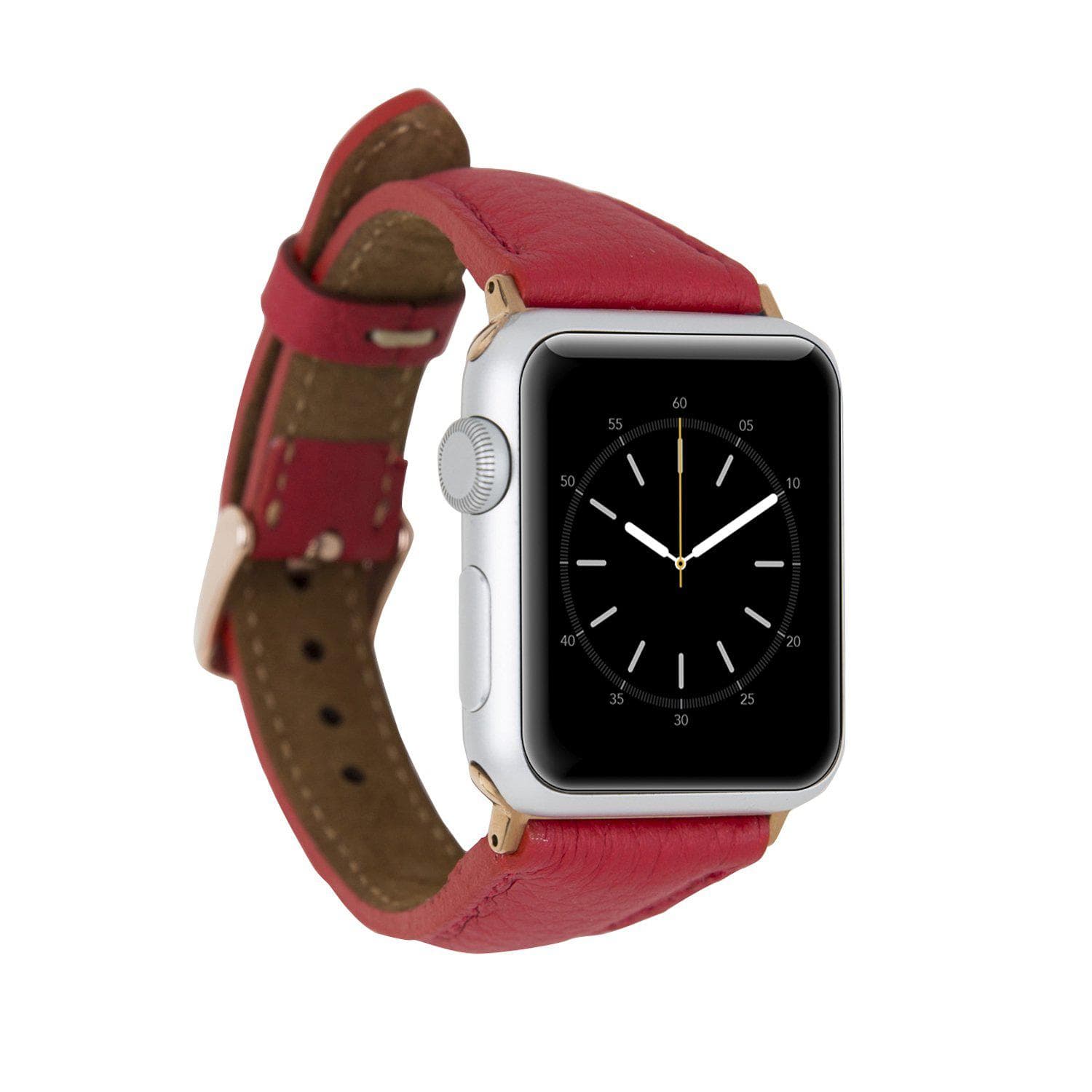 Klassisches, schlankes Apple Watch-Armband aus echtem Leder 