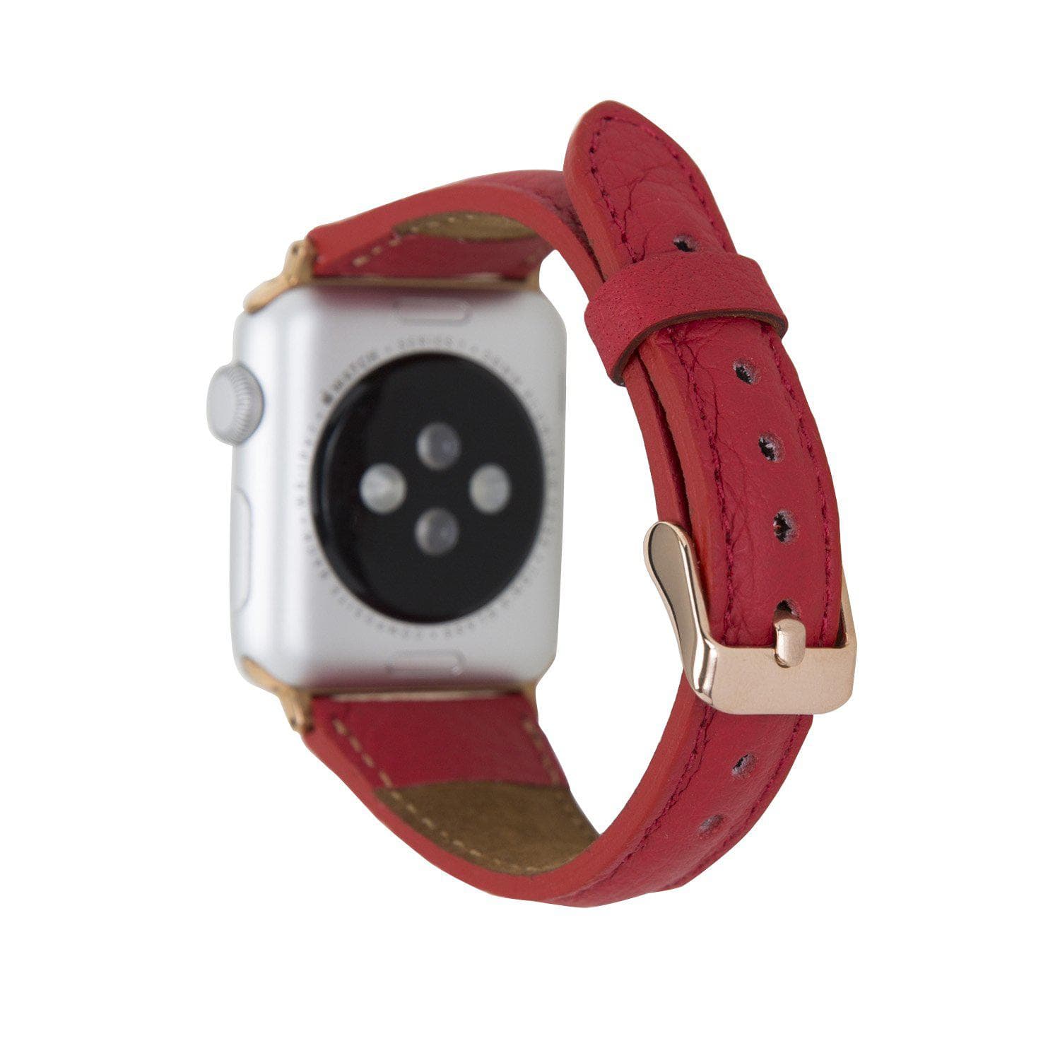 Klassisches, schlankes Apple Watch-Armband aus echtem Leder 