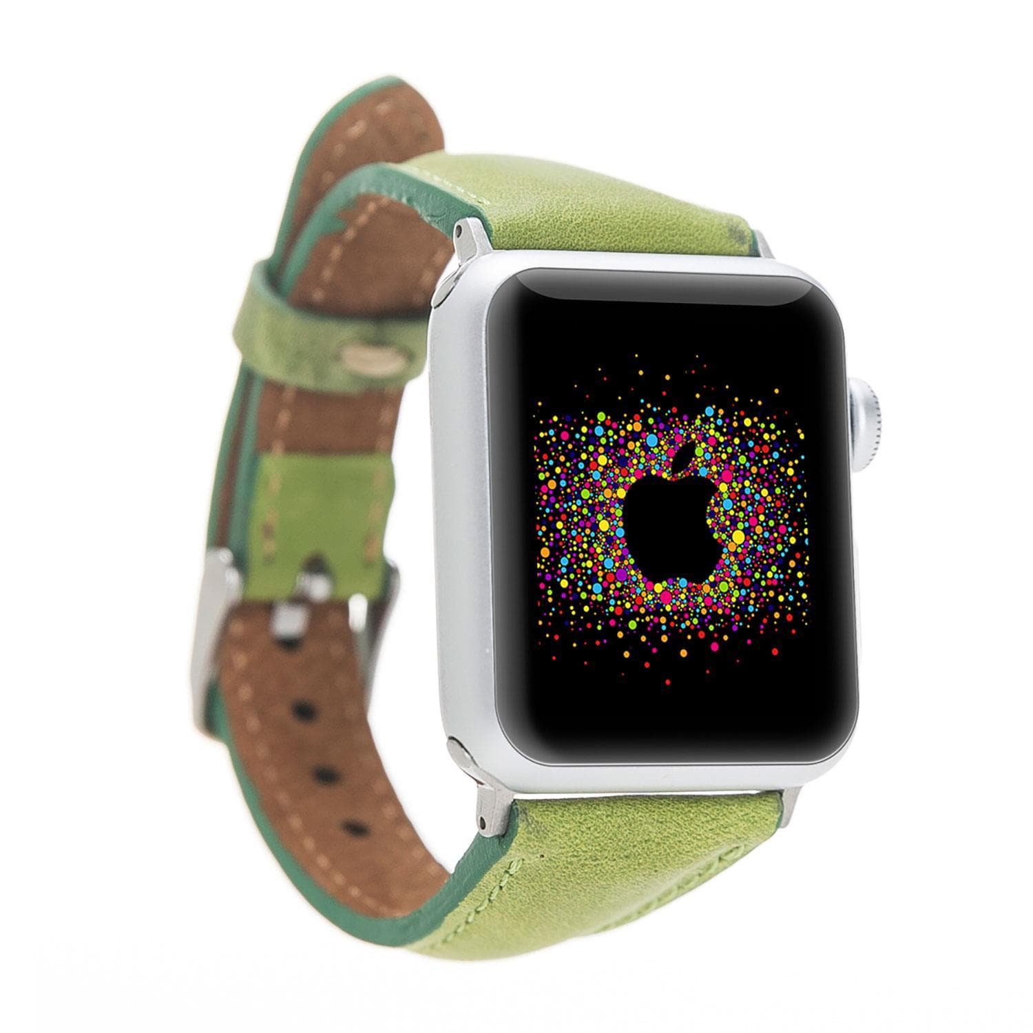 Klassisches, schlankes Apple Watch-Armband aus echtem Leder 