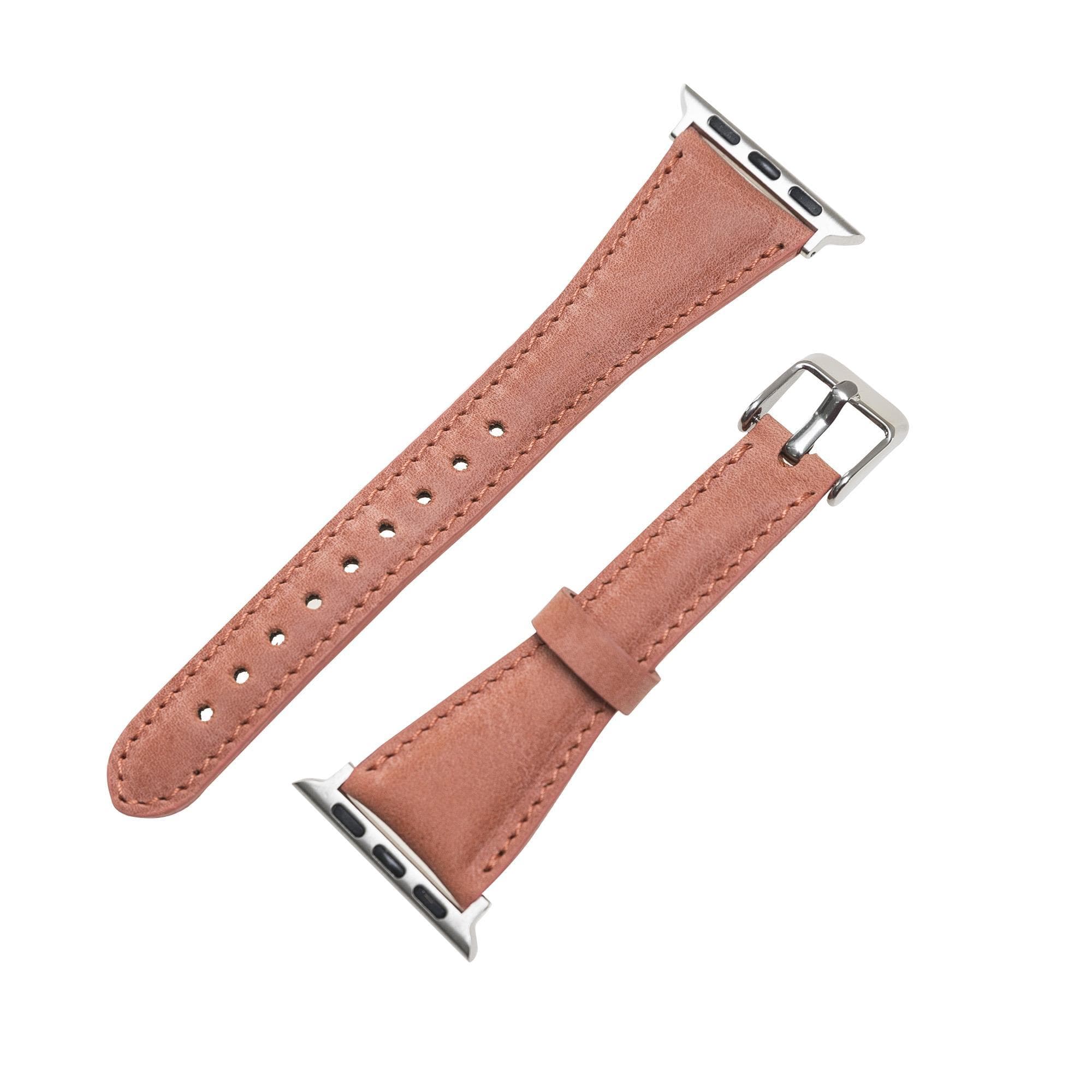 Klassisches, schlankes Apple Watch-Armband aus echtem Leder 