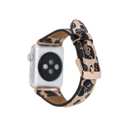 Klassisches, schlankes Apple Watch-Armband aus echtem Leder 