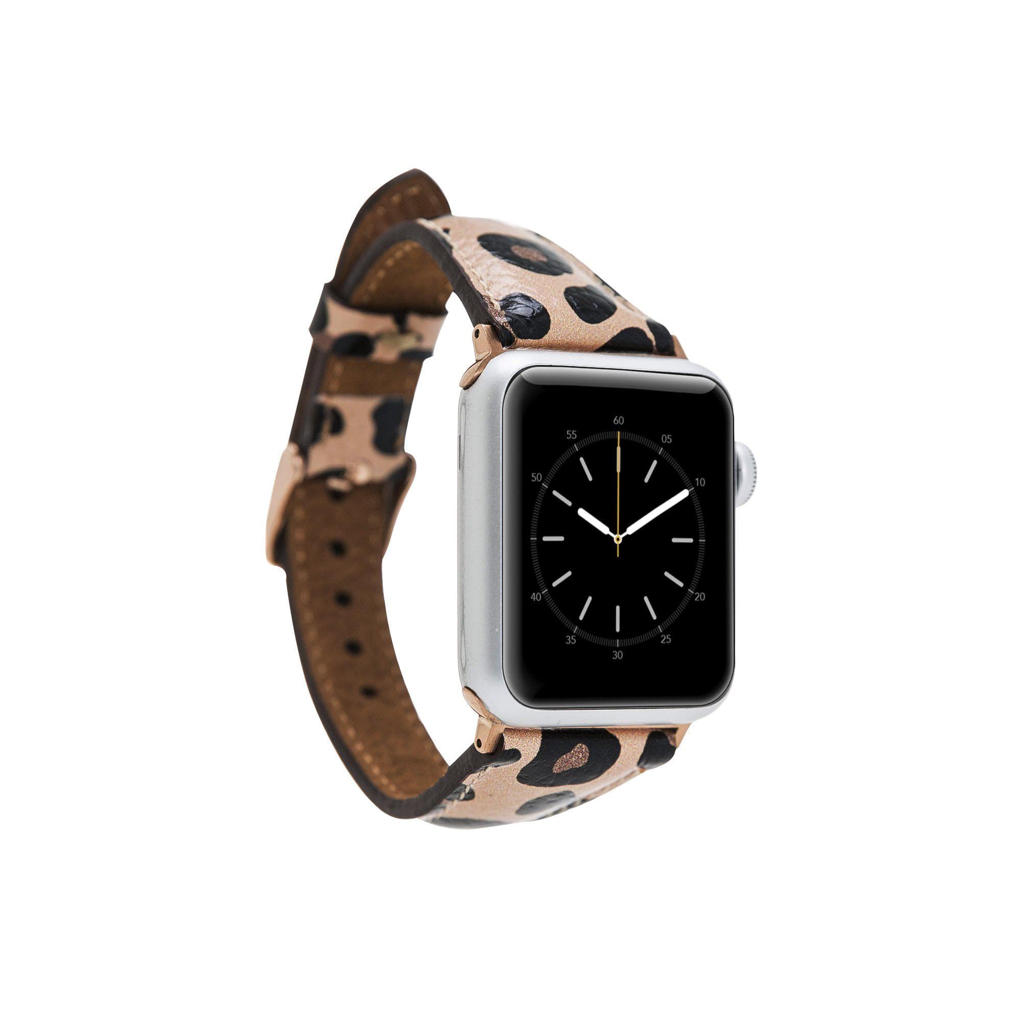 Klassisches, schlankes Apple Watch-Armband aus echtem Leder 